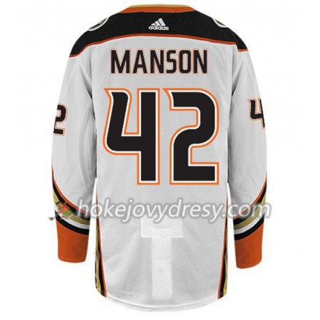 Pánské Hokejový Dres Anaheim Ducks JOSH MANSON 42 Adidas Bílá Authentic